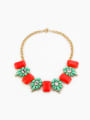 thumb Artificial Stones Flowers Alloy Necklace 1