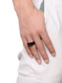 thumb Exquisite Black Gun Plated Geometric Shaped Titanium Ring 1