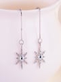 thumb Fashion Shiny Zirconias Star Imitation Pearl Line Earrings 3