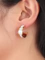 thumb Exquisite Gold Plated Geometric Shaped Rhinestone Clip Earrings 1