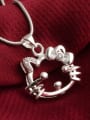 thumb Fashion Hello Kitty Zirconias Pendant Copper Necklace 1