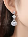thumb Copper With Platinum Plated Delicate Water Drop Chandelier Earrings 1