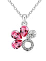 thumb Fashion Shiny Water austrian Crystals Flower Pendant Alloy Necklace 3