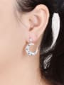 thumb Exquisite Star And Moon Zircon Asymmetric Drop Earrings 1