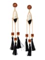 thumb Colorful Stones Tassel drop earring 3