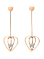 thumb Titanium With Rose Gold Plated Personality Heart Drop Earrings 0