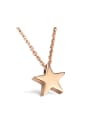 thumb Simple Rose Gold Plated Star Titanium Necklace 0