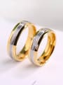 thumb 18K Gold Plated Zircon Smooth Lovers Rings 1
