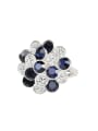 thumb Fashion Blue Resin stones White Rhinestones Alloy Flowery Ring 0