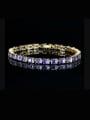 thumb Copper inlaid AAA zircons square personality Bracelet multicolor optional 1