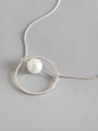 thumb 925 Sterling Silver With Platinum Plated Fashion  Imitation Pearl Necklaces 0