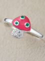 thumb S925 Silver Pink Glue Mushroom Lovely Ring 1