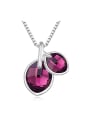 thumb Simple austrian Crystals Leaves Pendant Alloy Necklace 0