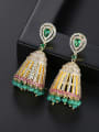 thumb Copper With Gold Plated Ethnic Color Wind Chimes Chandelier Earrings 2