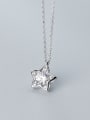 thumb 925 Sterling Silver With  Cubic Zirconia Simplistic Star Necklaces 3