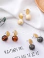 thumb Alloy With 18k Gold Plated Trendy Round Stud Earrings 1
