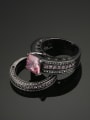 thumb Selling Jewelry Exquisite Pink Zircons Black Ring 2