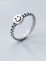thumb 925 Sterling Silver With Rhodium Plated Cute smile Face Rings 0