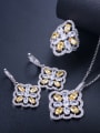 thumb Copper inlaid AAA zircon colored earrings necklace ring 3 pieces jewelry set 1
