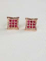 thumb Rose Gold Corundum Square stud Earring 0