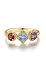 thumb Colorful Topaz S925 Silver Opening Ring 0