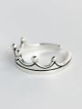 thumb S925 silver fashion crown opening ring 1