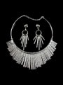 thumb 2018 Exaggerated Tassels Two Pieces Jewelry Set 1