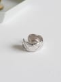thumb Sterling Silver simple personality rhombus free size ring 0