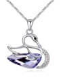 thumb Exquisite Shiny austrian Crystal Swan Alloy Necklace 2