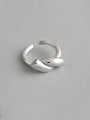 thumb 925 Sterling Silver With Platinum Plated Personality Irregular Free Size Rings 3