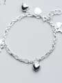 thumb Heart Shaped Key DIY 925 Silver Bracelet 1