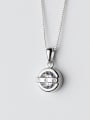 thumb Elegant Round Shaped Rhinestone S925 Silver Pendant 0