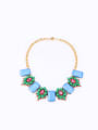 thumb Artificial Stones Flowers Alloy Necklace 0