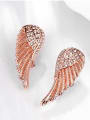 thumb Personalized Wings Crystal Stud Earrings 2