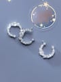 thumb 925 Sterling Silver With Platinum Plated Delicate Geometric Semicircle Charms 1