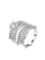 thumb Creative Hollow Geometric Shaped Glass Bead Ring 0