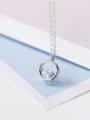 thumb S925 silver Simple hollow Round drill necklace 1