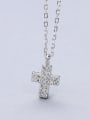 thumb S925 Silver Cross Shaped Zircon Pendant 0