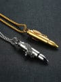 thumb Stainless Steel With Gold Plated Personality Bullet Eagle Necklaces 2