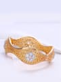 thumb Copper Alloy 18K Gold Plated Vintage Flower Hollow Women Bangle 1