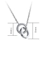 thumb 925 Sterling Silver With Cubic Zirconia Simplistic Interlocking Necklaces 2