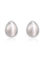 thumb Beautiful Water Drop Shaped Opal Stone Stud Earrings 0