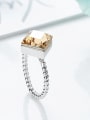 thumb Simple Cubic Yellow austrian Crystal 925 Silver Ring 2