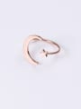 thumb Titanium With Rose Gold Plated Cute Star Moon Free Size Rings 0
