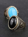 thumb Retro style Oval Resin stone Crystals Alloy Ring 2