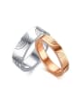 thumb Couples Creative Geometric Shaped Titanium Ring 0