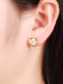 thumb Women Temperament Heart Shaped Rhinestone Stud Earrings 1