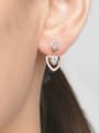 thumb Rose Gold Plated Red Garnet Triangle Shaped Drop Earrings 1
