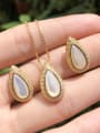 thumb Copper With Shell Delicate Water Drop 2 Piece Jewelry Set 1