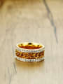 thumb Trendy Gold Plated Geometric Rhinestone Ring 1